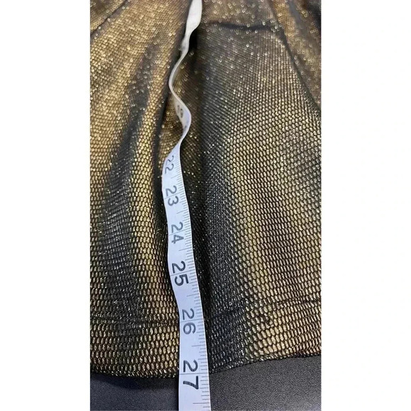 Available By Angel Fashion Gold Black Pleated Lined Flared A-Line Skirt Medium - Picture 7 of 10